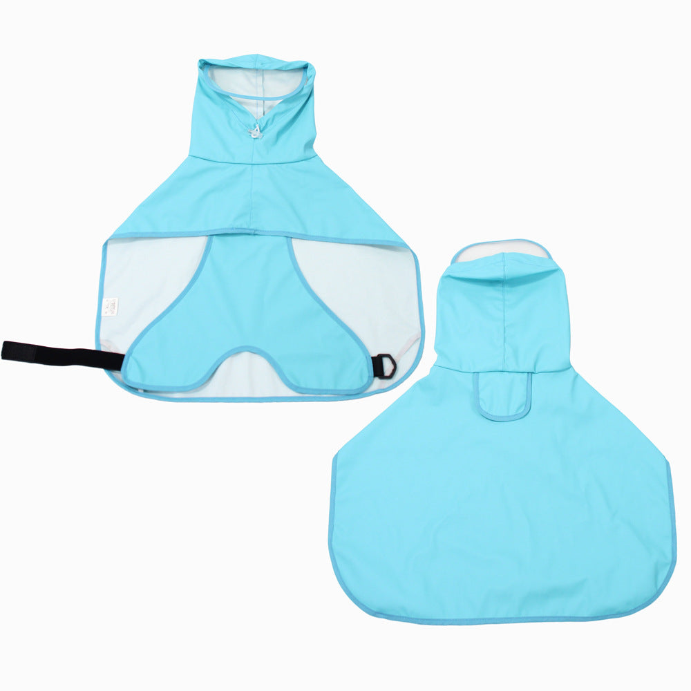 Dog Raincoat Transparent Brim Pet Poncho With Bellyband