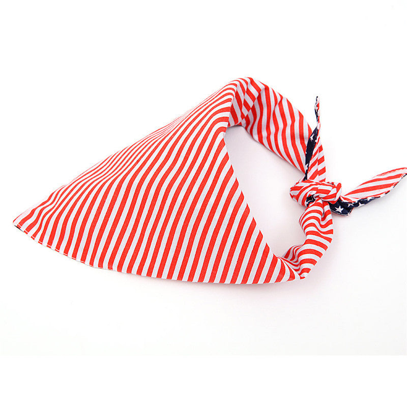 American Flag Pet Triangle Scarf Dog Saliva Towel