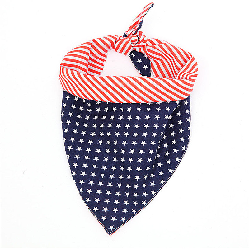 American Flag Pet Triangle Scarf Dog Saliva Towel