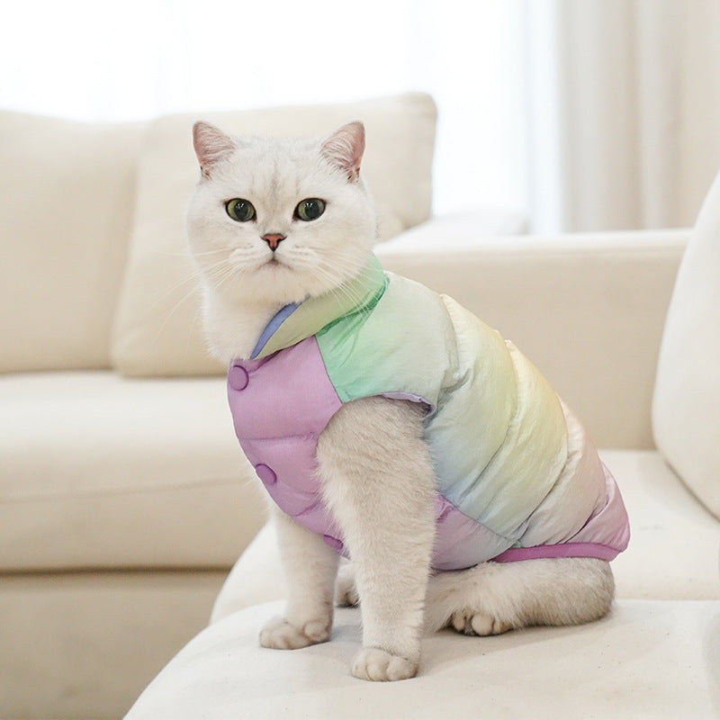 Colorful Pet Vest Top Cat Warm Winter Fashion Clothes