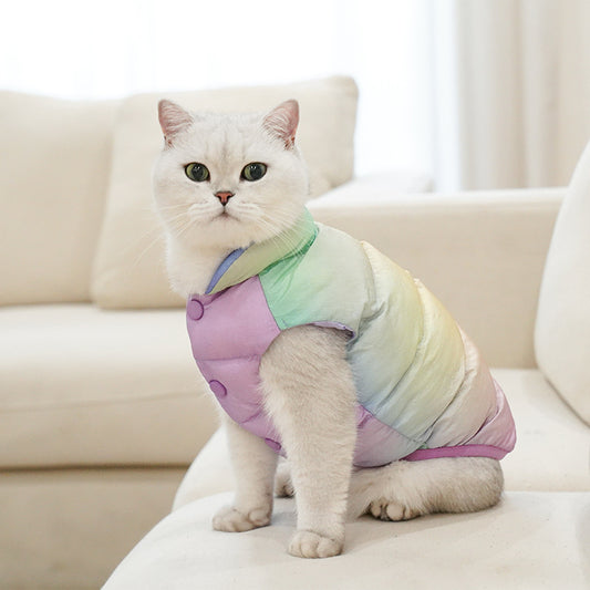 Colorful Pet Vest Top Cat Warm Winter Fashion Clothes