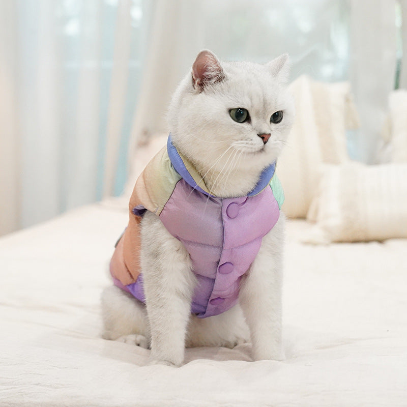 Colorful Pet Vest Top Cat Warm Winter Fashion Clothes