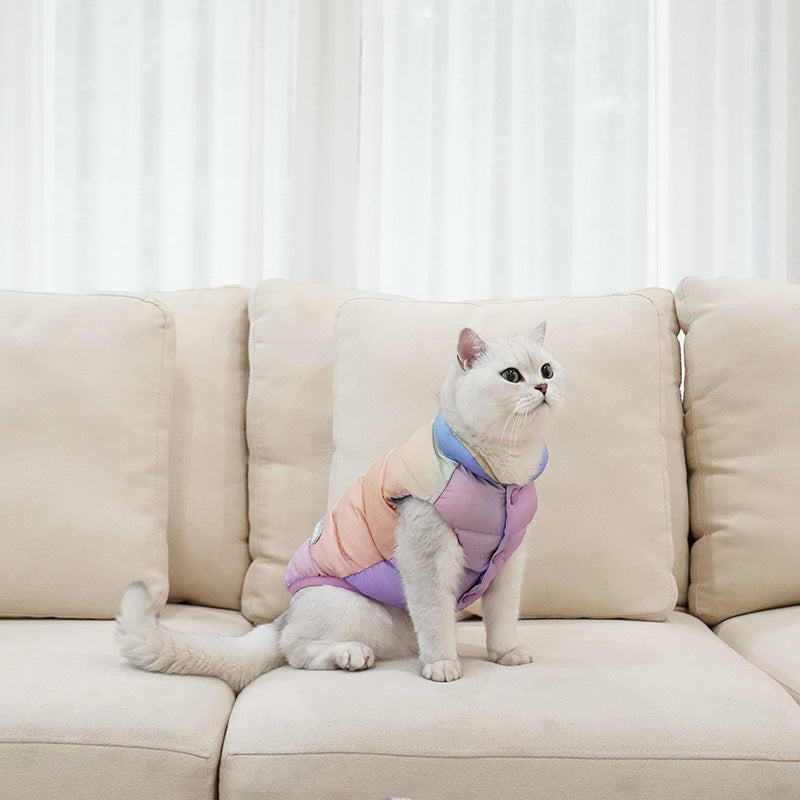 Colorful Pet Vest Top Cat Warm Winter Fashion Clothes