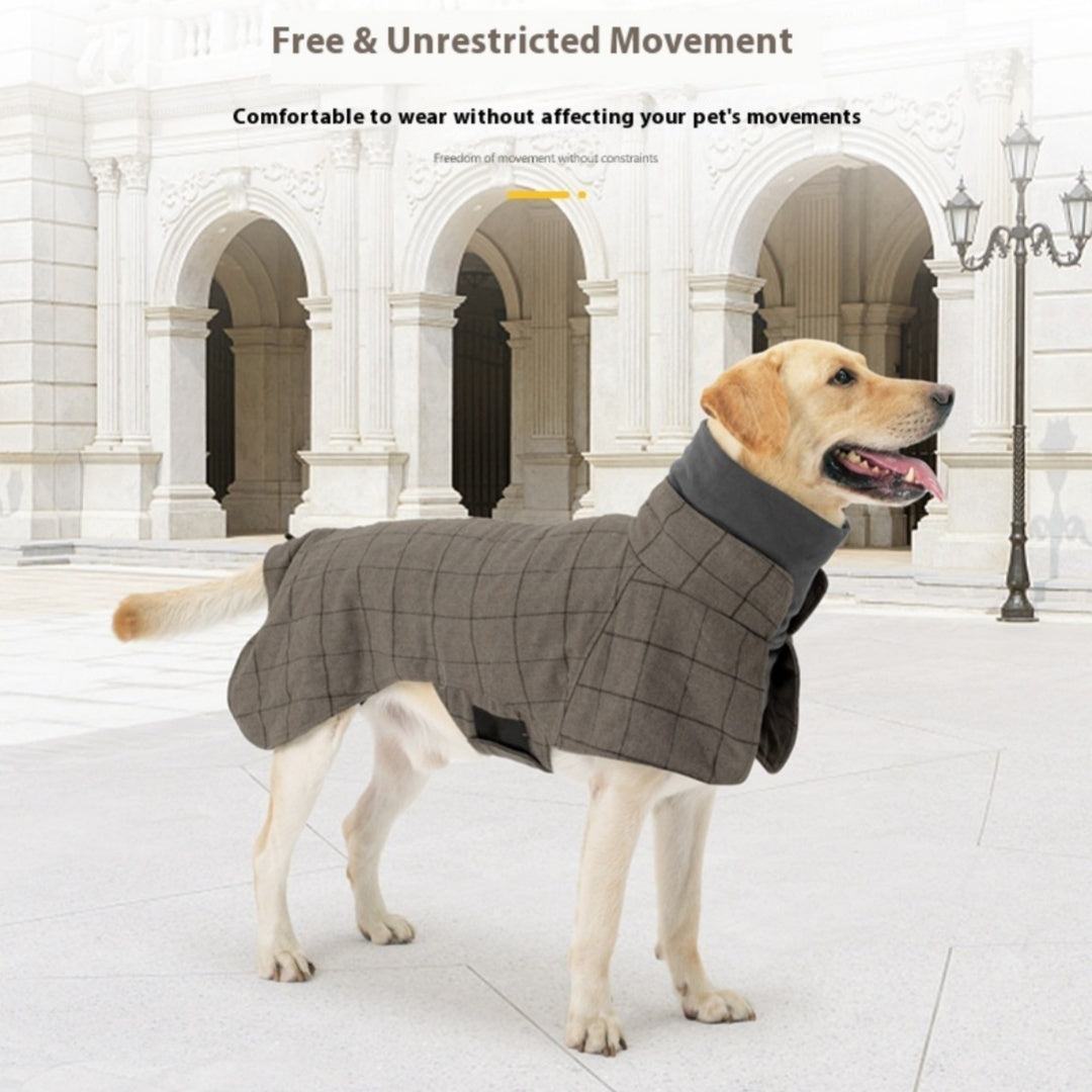 Dog Cotton Clothing British Style Dog Suit Vest Cold-proof Warm Dog Clothes Dog Cloak